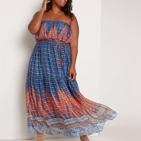 Anthropologie Nora Metallic Maxi Dress - Picture 2 of 9